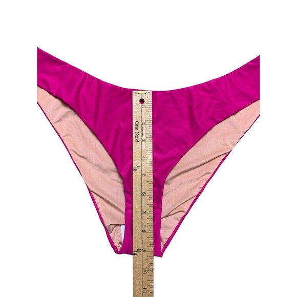 New! J.Crew Bikini Bottom Women’s Lg Curved Waist Cheeky Radiant Fuchsia BC125 - Picture 4 of 7